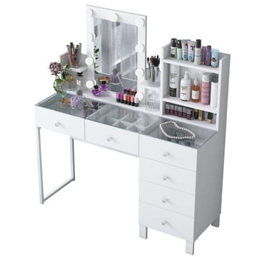 Jornes Sminkbord 120x136,8x40 cm - Vit - Möbler - Bord & matgrupper - Sminkbord & toalettbord