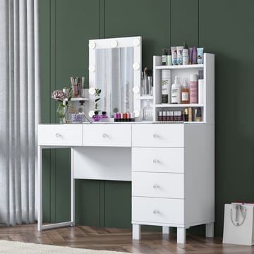Jornes Sminkbord 120x136,8x40 cm - Vit - Möbler - Bord & matgrupper - Sminkbord & toalettbord