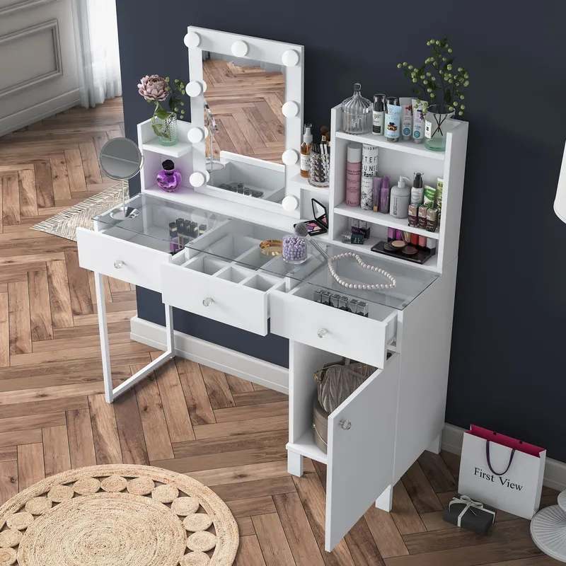 Jornes Sminkbord 120x136,8x40 cm - Vit - Möbler - Bord & matgrupper - Sminkbord & toalettbord