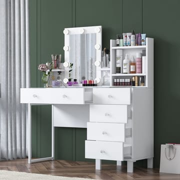 Jornes Sminkbord 120x136,8x40 cm - Vit - Möbler - Bord & matgrupper - Sminkbord & toalettbord