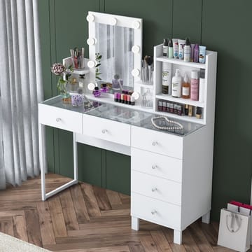 Jornes Sminkbord 120x136,8x40 cm - Vit - Möbler - Bord & matgrupper - Sminkbord & toalettbord