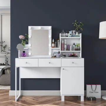 Jornes Sminkbord 120x136,8x40 cm - Vit - Möbler - Bord & matgrupper - Sminkbord & toalettbord