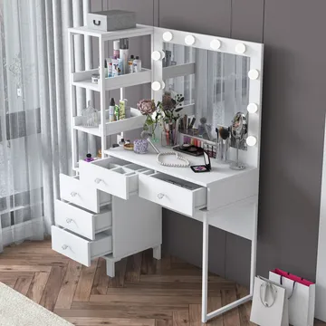 Lorvik Sminkbord 110x141,8x40 cm - Vit - Möbler - Bord & matgrupper - Sminkbord & toalettbord