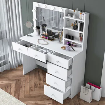 Lorvik Sminkbord 110x141,8x40 cm - Vit - Möbler - Bord & matgrupper - Sminkbord & toalettbord