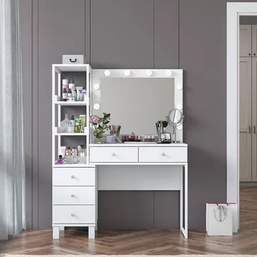 Lorvik Sminkbord 110x141,8x40 cm - Vit - Möbler - Bord & matgrupper - Sminkbord & toalettbord