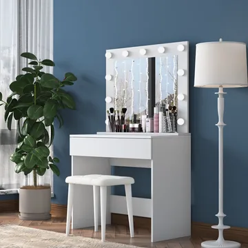 Matlerd Sminkbord 90x76,8x45 cm - Vit - Möbler - Bord & matgrupper - Sminkbord & toalettbord