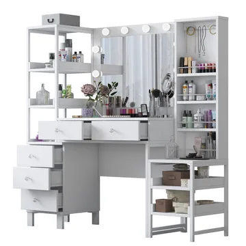 Sondal Sminkbord 145x141,8x40 cm - Vit - Möbler - Bord & matgrupper - Sminkbord & toalettbord