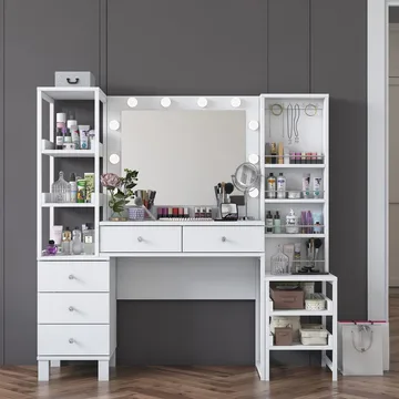 Sondal Sminkbord 145x141,8x40 cm - Vit - Möbler - Bord & matgrupper - Sminkbord & toalettbord