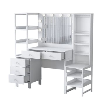 Sondal Sminkbord 145x141,8x40 cm - Vit - Möbler - Bord & matgrupper - Sminkbord & toalettbord