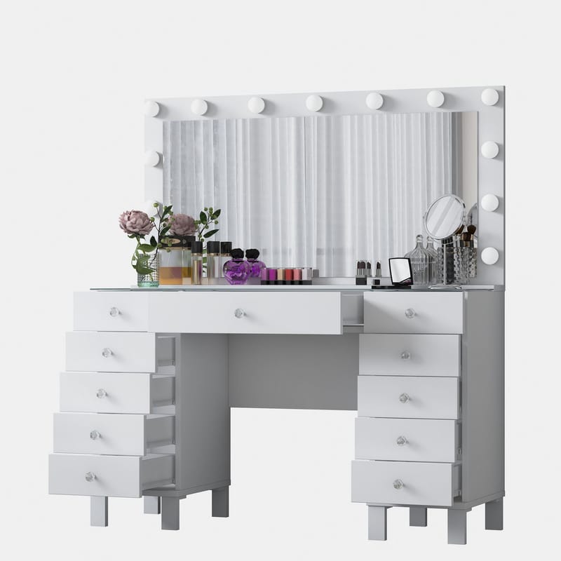 Wonthaggi Sminkbord 120x133,6x40 cm - Vit - Möbler - Bord & matgrupper - Sminkbord & toalettbord