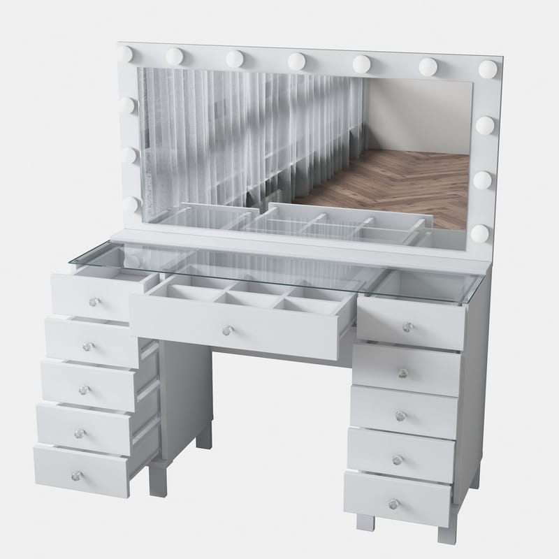 Wonthaggi Sminkbord 120x133,6x40 cm - Vit - Möbler - Bord & matgrupper - Sminkbord & toalettbord