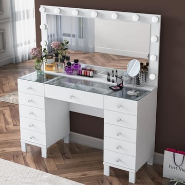 Wonthaggi Sminkbord 120x133,6x40 cm - Vit - Möbler - Bord & matgrupper - Sminkbord & toalettbord