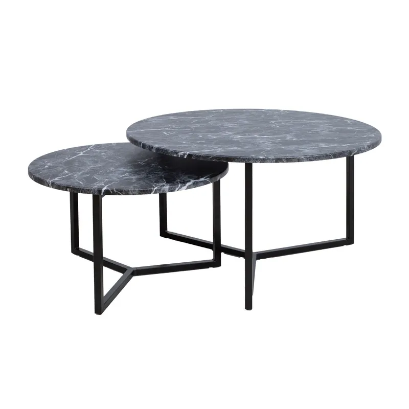 Soffbord AKIRA 2 st set 80x45 cm 60x37 cm, Mörkgrå