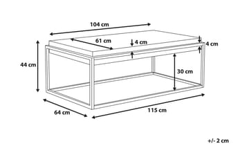 Altos Rektangulärt Soffbord 64 cm i Trä och Metall med Betongeffekt - Grå - Möbler - Bord & matgrupper - Soffbord
