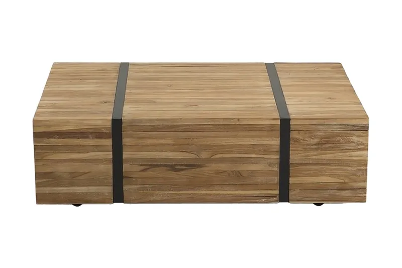 Amlin Soffbord 110 cm på Hjul, Brun/Svart