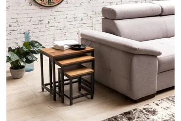 Aranza Satsbord 45 cm 3 Bord - Massivt Trä/Svart - Möbler - Bord & matgrupper - Soffbord