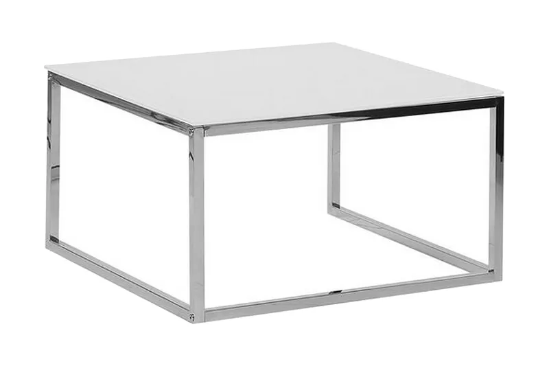 Brea Kvadratiskt Soffbord i Glas med Kubformad Ram - Vit - Möbler - Bord & matgrupper - Soffbord