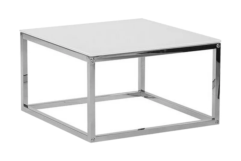 Brea Kvadratiskt Soffbord i Glas med Kubformad Ram - Vit - Möbler - Bord & matgrupper - Soffbord