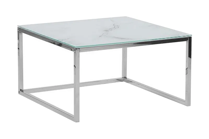 Breasa Satsbord 60 cm Marmormönster - Vit/Silver - Möbler - Bord & matgrupper - Soffbord