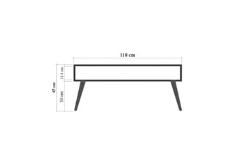 Brokind Soffbord 110 cm med Förvaring Hylla Text - Natur - Möbler - Bord & matgrupper - Soffbord
