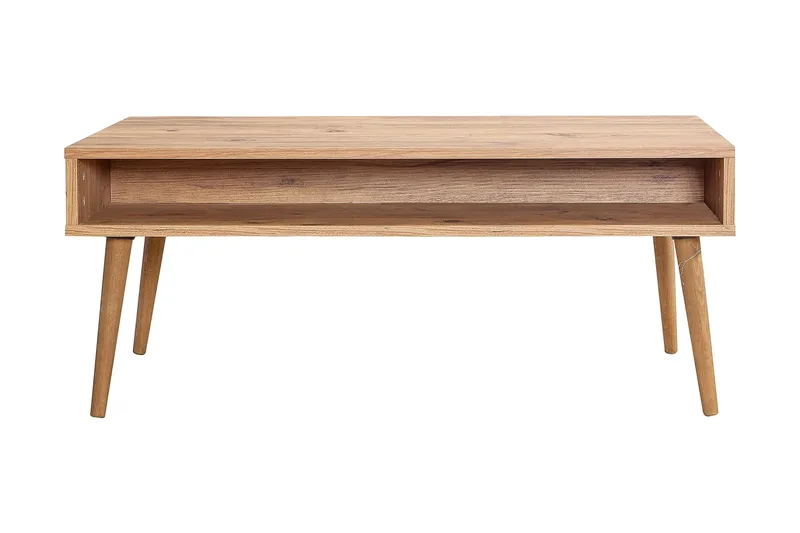 Brokind Soffbord 110 cm med Förvaring Hylla Text, Natur