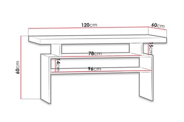 Castillia Soffbord 120 cm med Förvaring Hyllor - Ljus Ask - Möbler - Bord & matgrupper - Soffbord