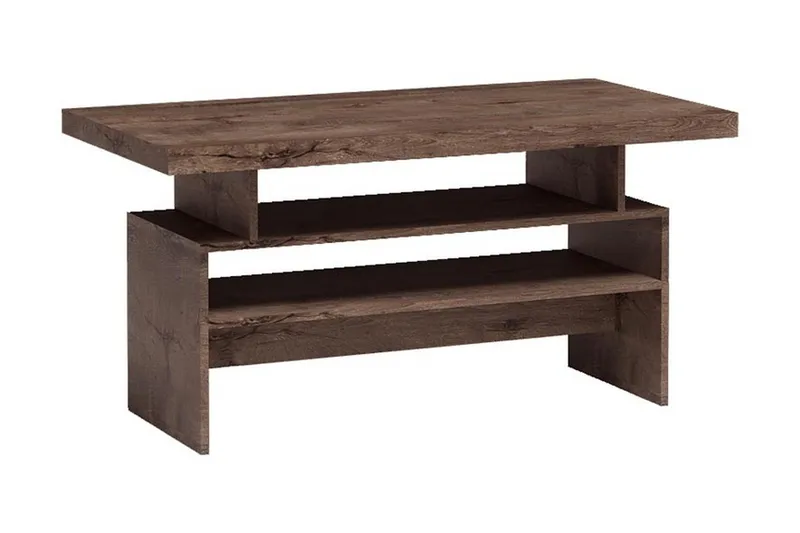 Castillia Soffbord 120 cm med Förvaring Hyllor, Mörk Ask