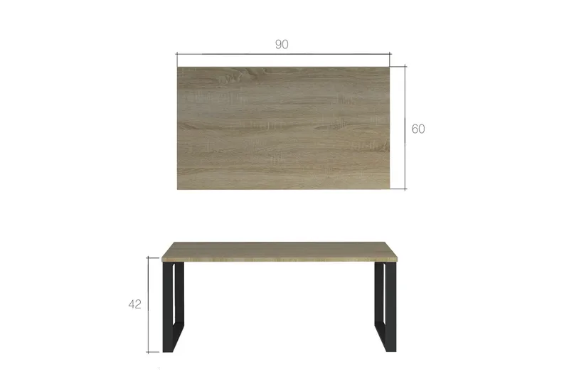 Connel Soffbord 90 cm - Betonggrå/Svart - Möbler - Bord & matgrupper - Soffbord