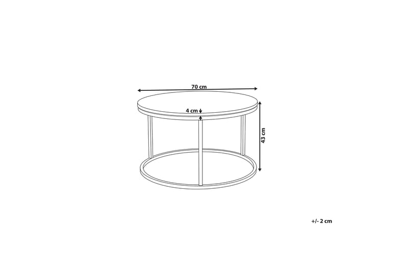 Coralla Soffbord 70 cm Runt Marmormönster - Vit/Koppar - Möbler - Bord & matgrupper - Soffbord