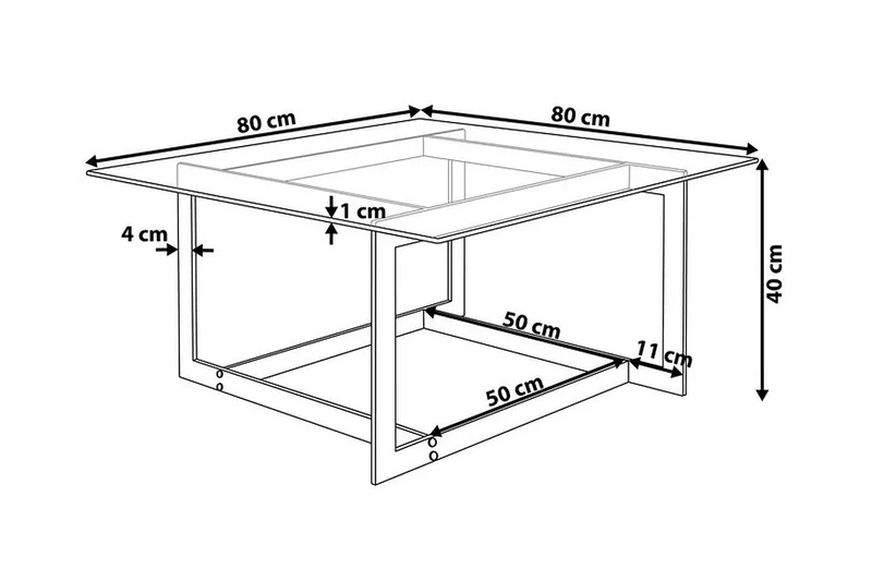 Crystal Soffbord 80 cm - Silver/Glas - Möbler - Bord & matgrupper - Soffbord