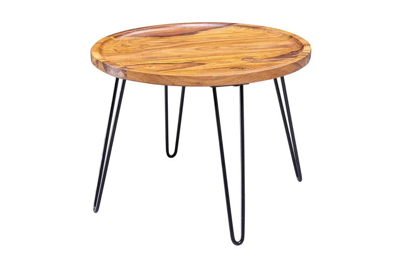 Dannemare Soffbord 60 cm Runt, Massivt Trä/Svart
