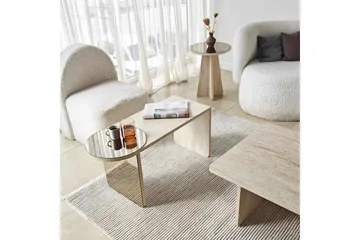 Dasina Satsbord 105 cm - Travertine - Möbler - Bord & matgrupper - Soffbord