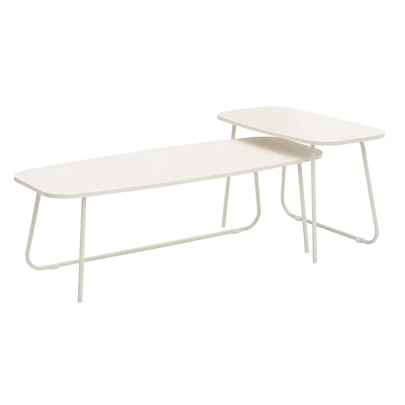 Soffbord Duo 2 st 120x48x40 cm 75x40xh48 cm, ljust trä/beige