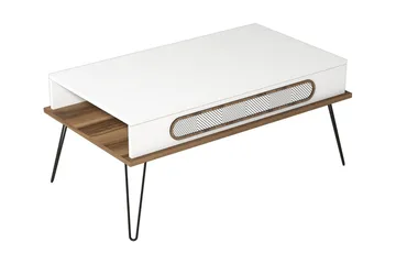 Ekolane Soffbord 105 cm med Förvaring Hylla - Vit/Natur - Möbler - Bord & matgrupper - Soffbord