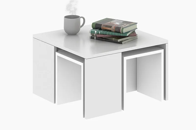 Elegancia Satsbord 60 cm 4 Bord - Vit - Möbler - Bord & matgrupper - Soffbord