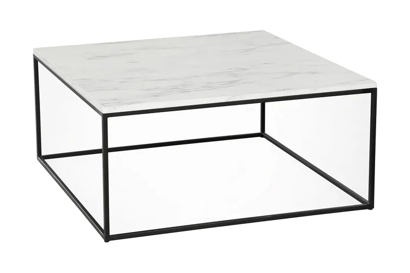 Falan Soffbord 75 cm Marmormönster, Vit/Svart