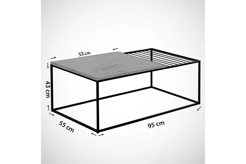 Falan Soffbord 95 cm Ribbor - Beige - Möbler - Bord & matgrupper - Soffbord