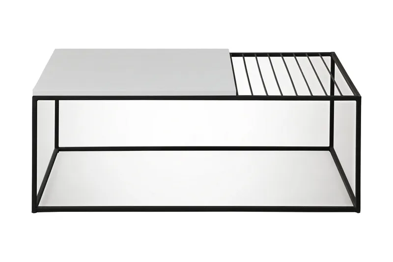 Falan Soffbord 95 cm Ribbor, Vit/Svart
