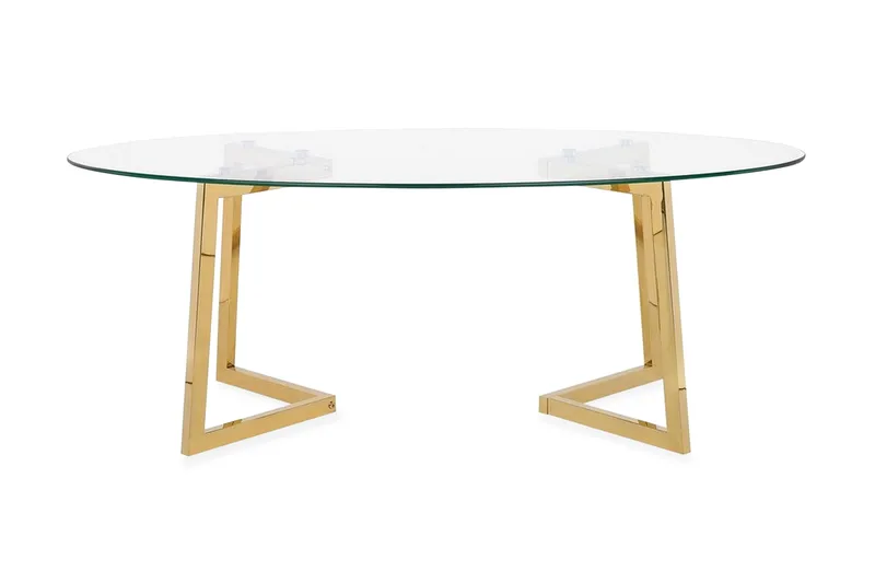 Frechen Soffbord 120 cm, Glas/Guld