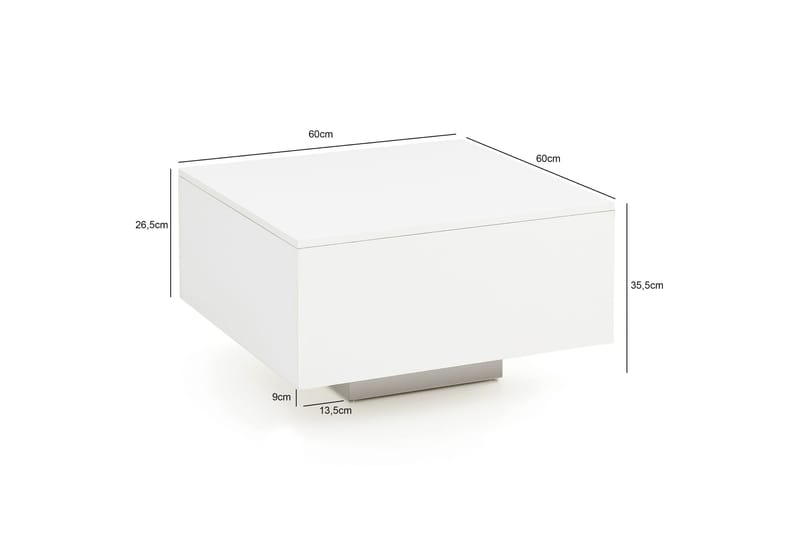 Golnick Soffbord 60 cm med Förvaring - Vit - Möbler - Bord & matgrupper - Soffbord