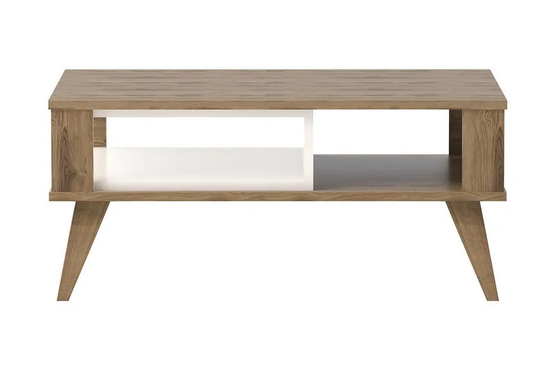 Hejde Soffbord 90 cm med Förvaring Hylla - Brun/Vit - Möbler - Bord & matgrupper - Soffbord