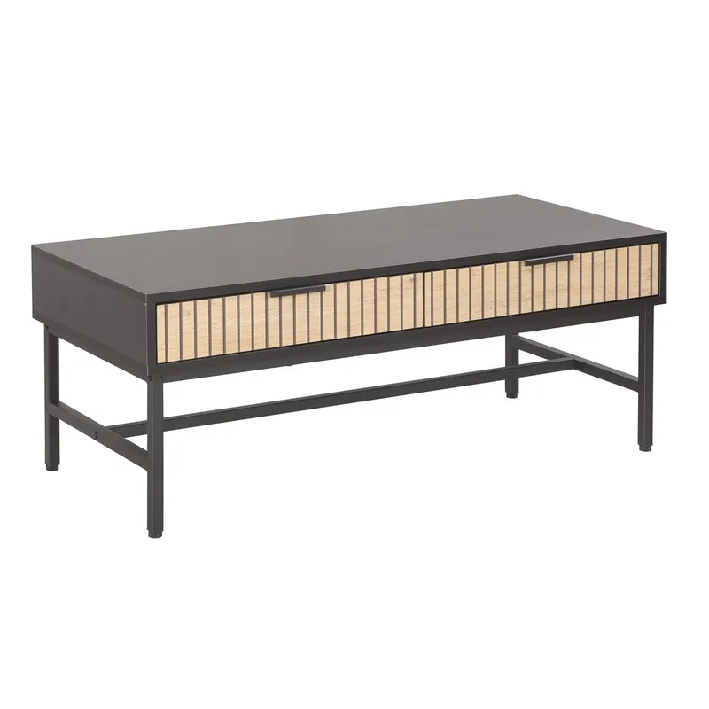 Soffbord Helve 100x48x40 cm melamin, svart / ljust trä