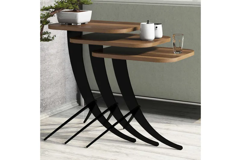 Hovdane Satsbord 45 cm 3 Bord - Mörkbrun - Möbler - Bord & matgrupper - Soffbord