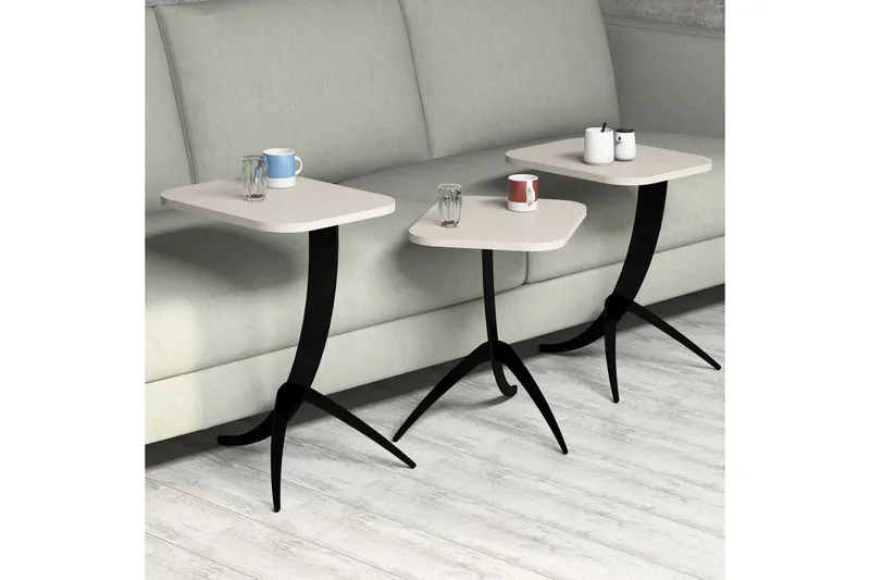 Hovdane Satsbord 45 cm 3 Bord - Vit - Möbler - Bord & matgrupper - Soffbord