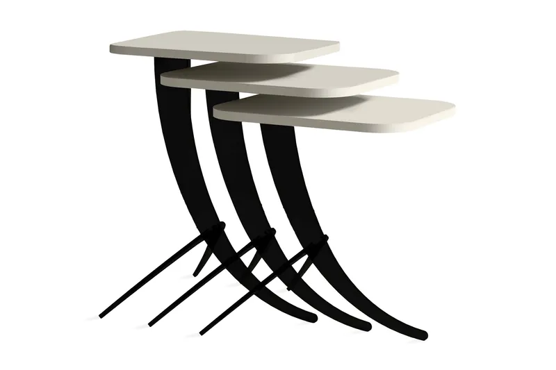 Hovdane Satsbord 45 cm 3 Bord - Vit - Möbler - Bord & matgrupper - Soffbord