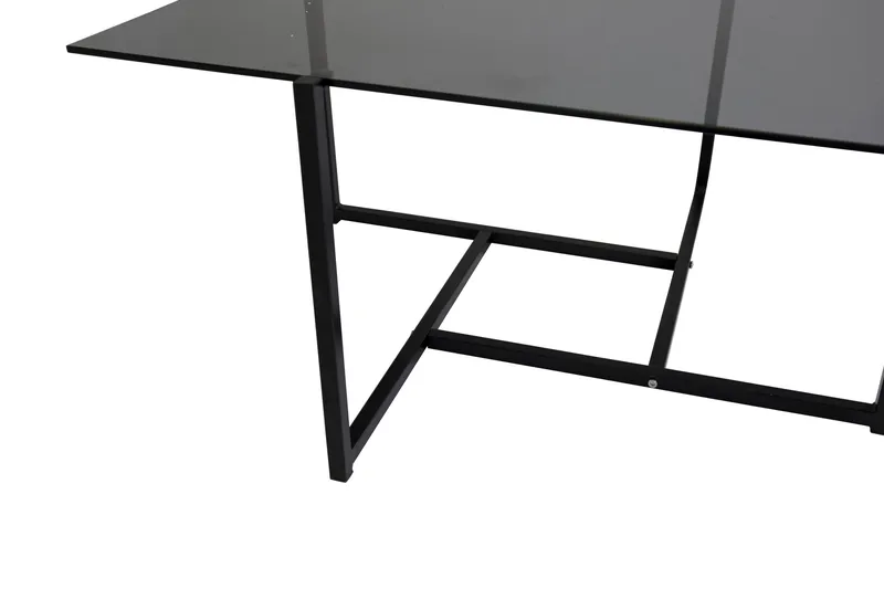 Hybrid Rektangulärt Soffbord 80x80 cm i Glas med Glasskiva, Grå