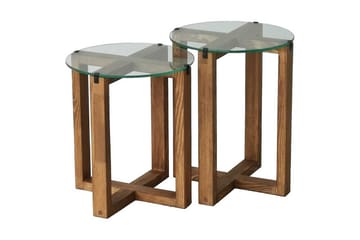 Liepene Satsbord 50x40x50 cm Runt - Brun - Möbler - Bord & matgrupper - Soffbord