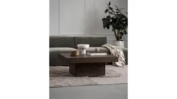 Soffbord Lunvik 130x70 cm - Brunlackad och vitpigmenterad finish - Möbler - Bord & matgrupper - Soffbord