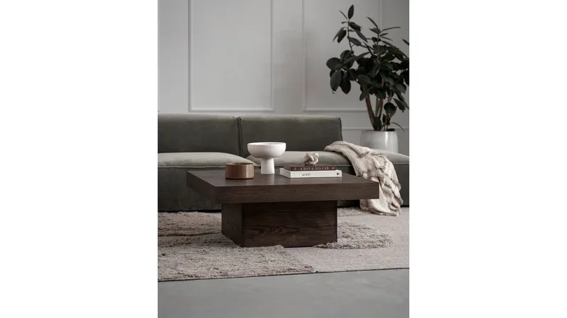 Soffbord Lunvik 130x70 cm - Brunlackad och vitpigmenterad finish - Möbler - Bord & matgrupper - Soffbord