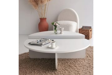 Malling Soffbord 90x30x90 cm Oval - Vit - Möbler - Bord & matgrupper - Soffbord